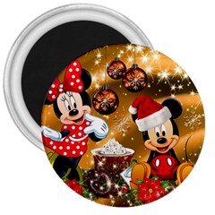 Cartoons, Disney, Merry Christmas, Minnie 3  Magnets by nateshop