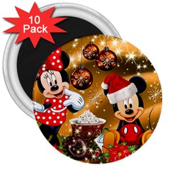 Cartoons, Disney, Merry Christmas, Minnie 3  Magnets (10 Pack)  by nateshop