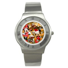 Cartoons, Disney, Merry Christmas, Minnie Stainless Steel Watch