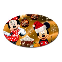 Cartoons, Disney, Merry Christmas, Minnie Oval Magnet by nateshop