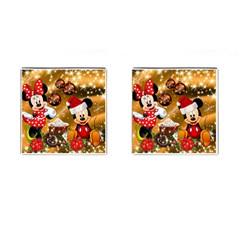 Cartoons, Disney, Merry Christmas, Minnie Cufflinks (Square)