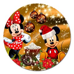 Cartoons, Disney, Merry Christmas, Minnie Magnet 5  (round) by nateshop