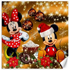 Cartoons, Disney, Merry Christmas, Minnie Canvas 12  x 12 