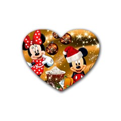 Cartoons, Disney, Merry Christmas, Minnie Rubber Coaster (Heart)