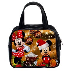 Cartoons, Disney, Merry Christmas, Minnie Classic Handbag (two Sides) by nateshop