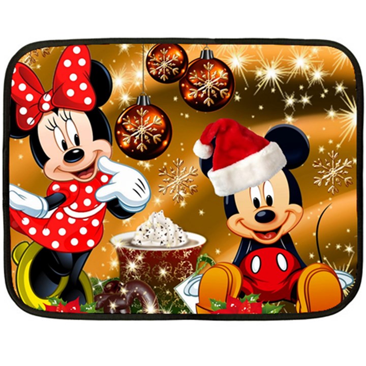 Cartoons, Disney, Merry Christmas, Minnie Two Sides Fleece Blanket (Mini)