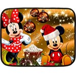 Cartoons, Disney, Merry Christmas, Minnie Two Sides Fleece Blanket (Mini) 35 x27  Blanket Back