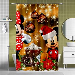 Cartoons, Disney, Merry Christmas, Minnie Shower Curtain 48  x 72  (Small) 