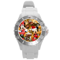 Cartoons, Disney, Merry Christmas, Minnie Round Plastic Sport Watch (l) by nateshop