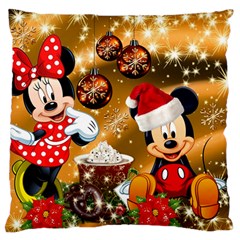 Cartoons, Disney, Merry Christmas, Minnie Large Premium Plush Fleece Cushion Case (One Side)