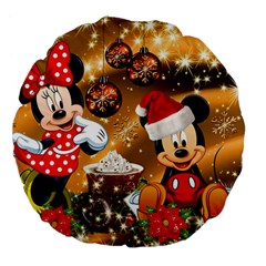 Cartoons, Disney, Merry Christmas, Minnie Large 18  Premium Flano Round Cushions