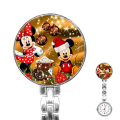 Cartoons, Disney, Merry Christmas, Minnie Stainless Steel Nurses Watch by nateshop