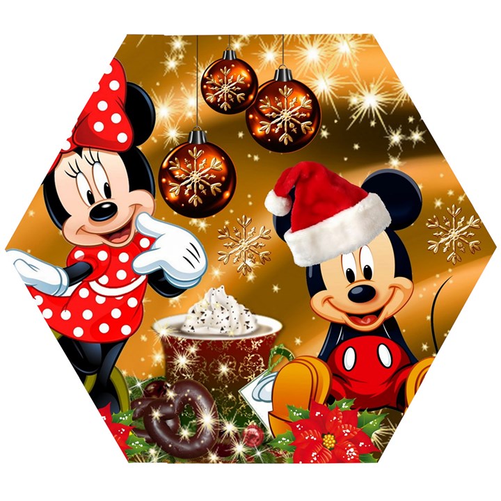 Cartoons, Disney, Merry Christmas, Minnie Wooden Puzzle Hexagon