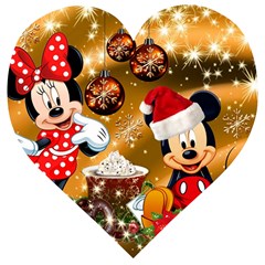 Cartoons, Disney, Merry Christmas, Minnie Wooden Puzzle Heart by nateshop