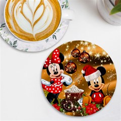 Cartoons, Disney, Merry Christmas, Minnie UV Print Round Tile Coaster