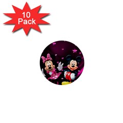 Cartoons, Disney, Mickey Mouse, Minnie 1  Mini Buttons (10 Pack)  by nateshop