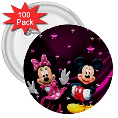 Cartoons, Disney, Mickey Mouse, Minnie 3  Buttons (100 Pack)  by nateshop