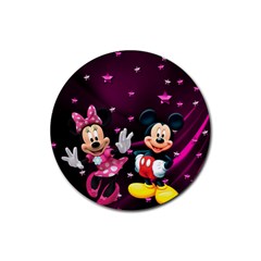 Cartoons, Disney, Mickey Mouse, Minnie Rubber Round Coaster (4 Pack) by nateshop