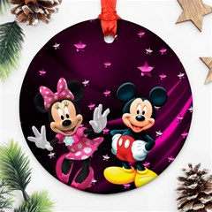 Cartoons, Disney, Mickey Mouse, Minnie Ornament (round) by nateshop