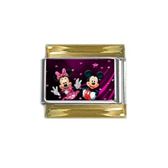 Cartoons, Disney, Mickey Mouse, Minnie Gold Trim Italian Charm (9mm) by nateshop