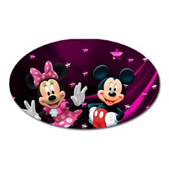 Cartoons, Disney, Mickey Mouse, Minnie Oval Magnet by nateshop