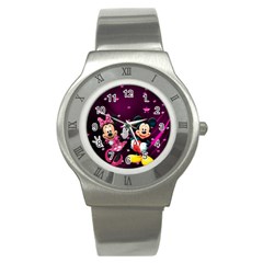 Cartoons, Disney, Mickey Mouse, Minnie Stainless Steel Watch by nateshop