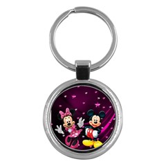 Cartoons, Disney, Mickey Mouse, Minnie Key Chain (round) by nateshop