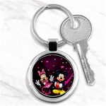 Cartoons, Disney, Mickey Mouse, Minnie Key Chain (Round) Front