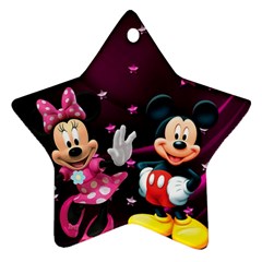 Cartoons, Disney, Mickey Mouse, Minnie Star Ornament (two Sides) by nateshop