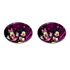 Cartoons, Disney, Mickey Mouse, Minnie Cufflinks (oval) by nateshop