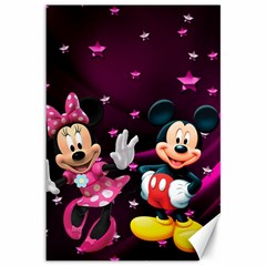 Cartoons, Disney, Mickey Mouse, Minnie Canvas 12  X 18  by nateshop