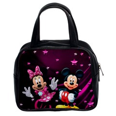 Cartoons, Disney, Mickey Mouse, Minnie Classic Handbag (two Sides) by nateshop