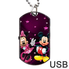 Cartoons, Disney, Mickey Mouse, Minnie Dog Tag Usb Flash (two Sides) by nateshop