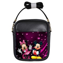 Cartoons, Disney, Mickey Mouse, Minnie Girls Sling Bag by nateshop