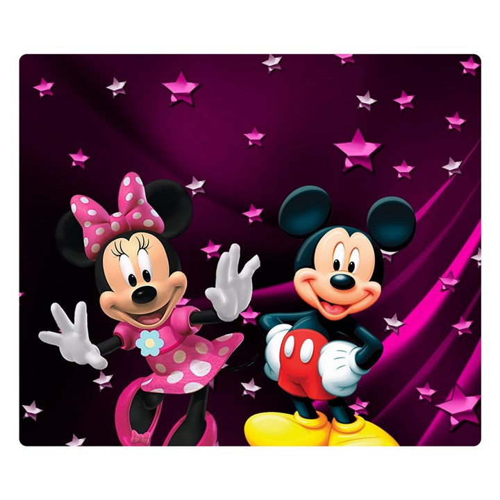 Cartoons, Disney, Mickey Mouse, Minnie Two Sides Premium Plush Fleece Blanket (Small)