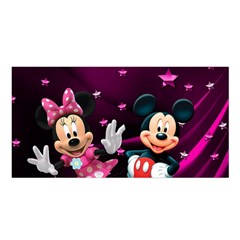 Cartoons, Disney, Mickey Mouse, Minnie Satin Shawl 45  X 80 