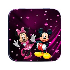 Cartoons, Disney, Mickey Mouse, Minnie Square Metal Box (black) by nateshop