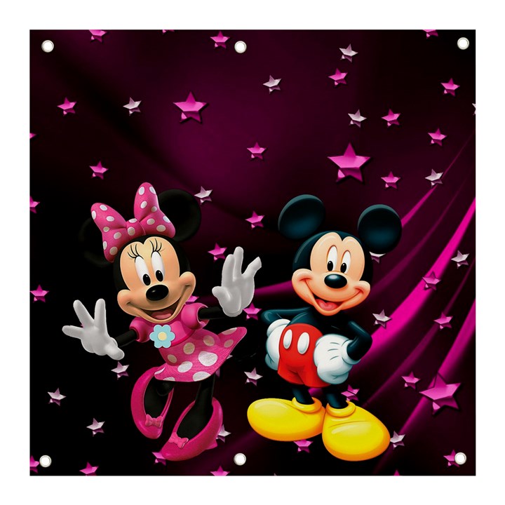 Cartoons, Disney, Mickey Mouse, Minnie Banner and Sign 3  x 3 