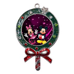 Cartoons, Disney, Mickey Mouse, Minnie Metal X mas Lollipop With Crystal Ornament by nateshop