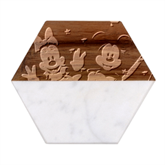 Cartoons, Disney, Mickey Mouse, Minnie Marble Wood Coaster (hexagon)  by nateshop