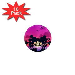 Mickey And Minnie, Mouse, Disney, Cartoon, Love 1  Mini Magnet (10 Pack)  by nateshop