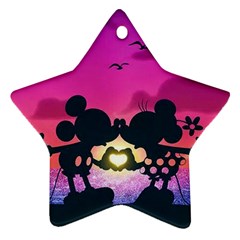 Mickey And Minnie, Mouse, Disney, Cartoon, Love Ornament (star) by nateshop