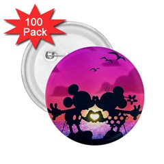 Mickey And Minnie, Mouse, Disney, Cartoon, Love 2 25  Buttons (100 Pack)  by nateshop