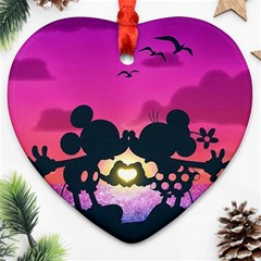 Mickey And Minnie, Mouse, Disney, Cartoon, Love Ornament (heart) by nateshop