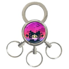 Mickey And Minnie, Mouse, Disney, Cartoon, Love 3-ring Key Chain by nateshop