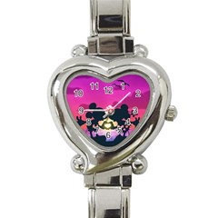 Mickey And Minnie, Mouse, Disney, Cartoon, Love Heart Italian Charm Watch