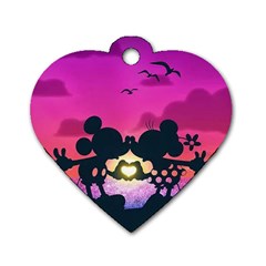 Mickey And Minnie, Mouse, Disney, Cartoon, Love Dog Tag Heart (one Side) by nateshop