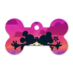 Mickey And Minnie, Mouse, Disney, Cartoon, Love Dog Tag Bone (one Side) by nateshop