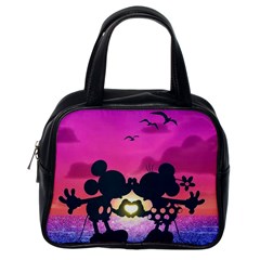 Mickey And Minnie, Mouse, Disney, Cartoon, Love Classic Handbag (one Side) by nateshop