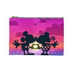 Mickey And Minnie, Mouse, Disney, Cartoon, Love Cosmetic Bag (large) by nateshop